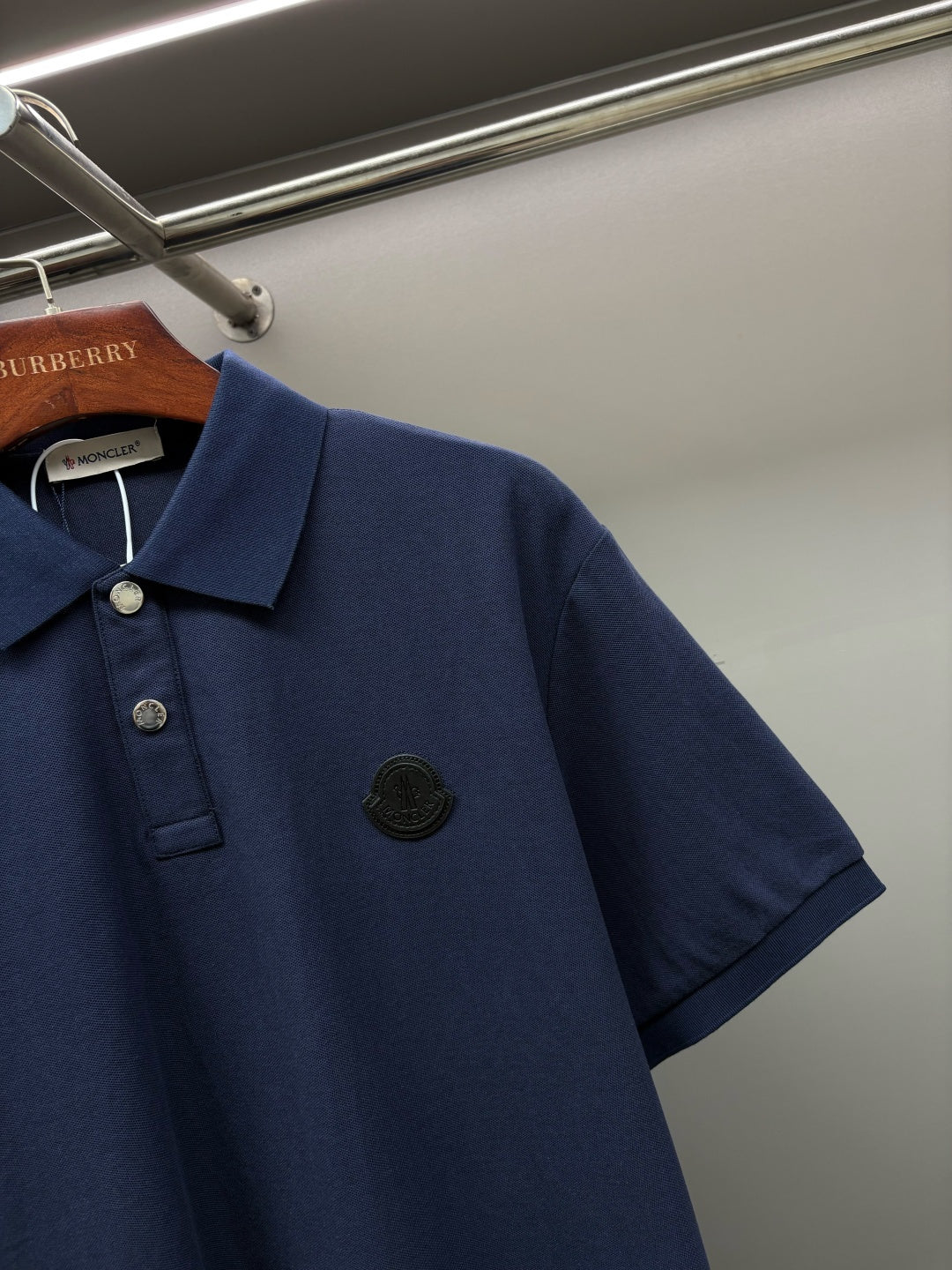 Moncler Leather Logo Patch Polo Shirt – Spring/Summer Collection