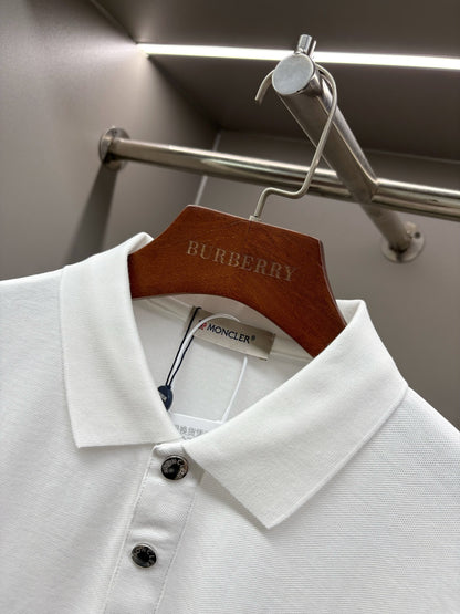 Moncler Leather Logo Patch Polo Shirt – Spring/Summer Collection