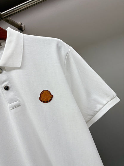 Moncler Leather Logo Patch Polo Shirt – Spring/Summer Collection