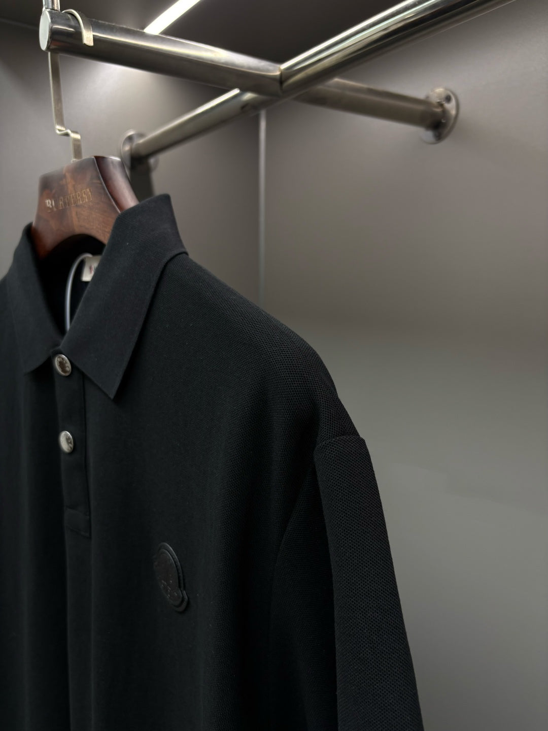 Moncler Leather Logo Patch Polo Shirt – Spring/Summer Collection