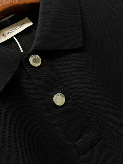 Moncler Leather Logo Patch Polo Shirt – Spring/Summer Collection