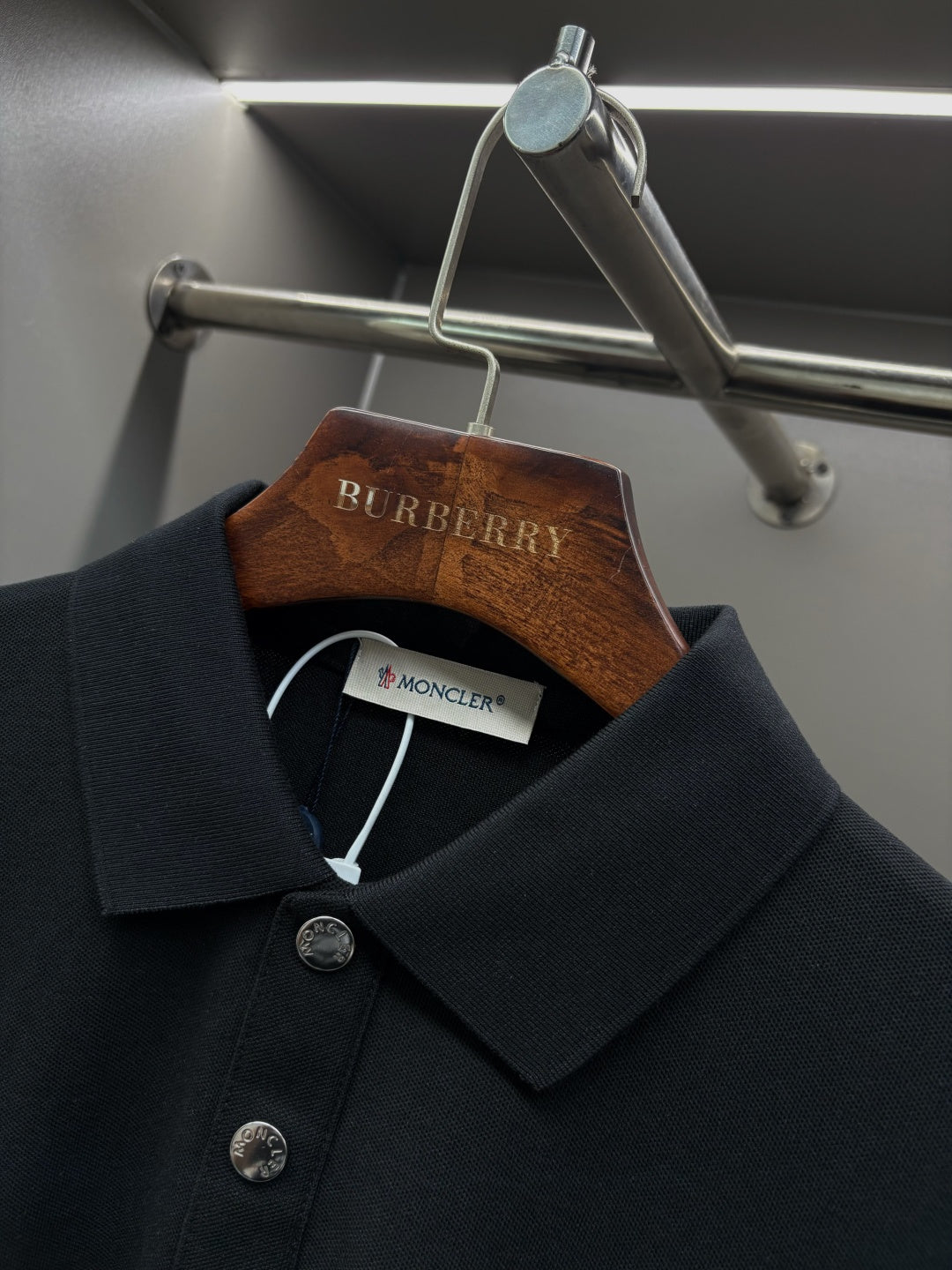 Moncler Leather Logo Patch Polo Shirt – Spring/Summer Collection