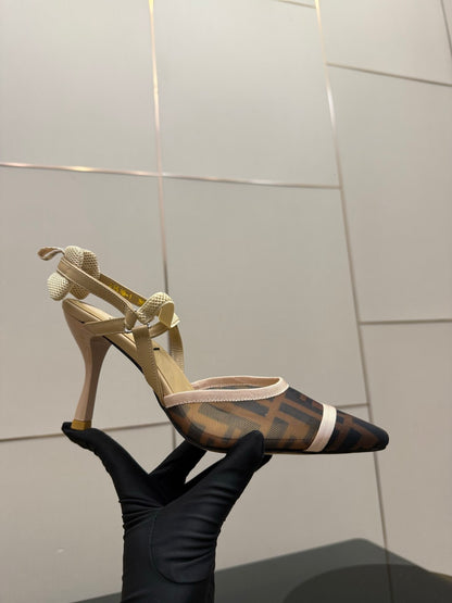Fendi Colibrì Mesh Slingback Heels