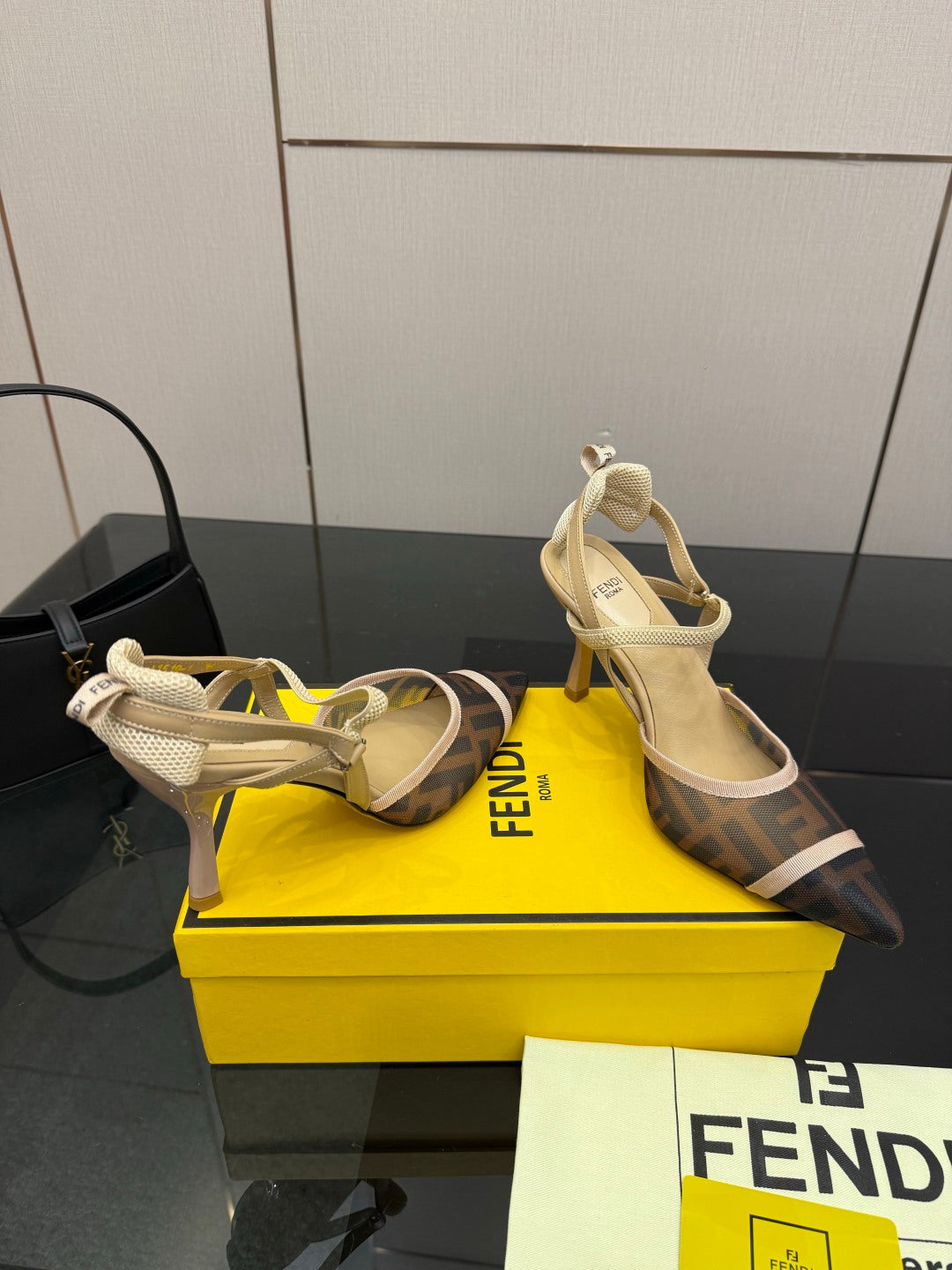 Fendi Colibrì Mesh Slingback Heels