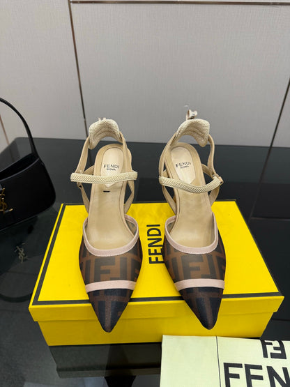 Fendi Colibrì Mesh Slingback Heels