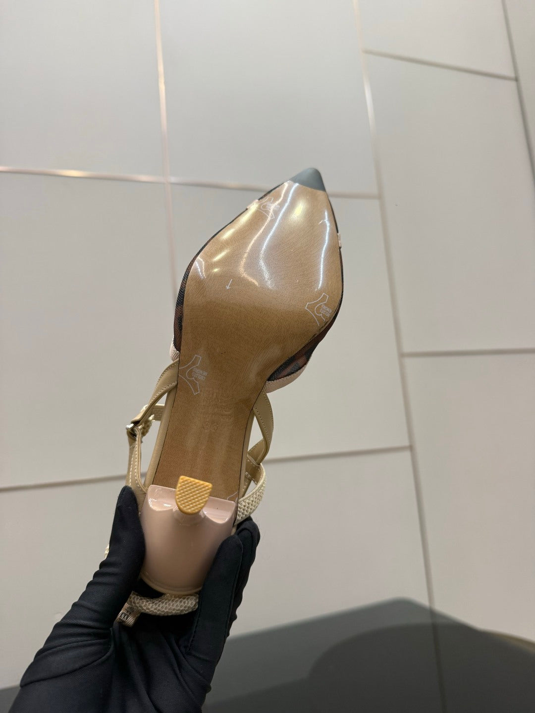 Fendi Colibrì Mesh Slingback Heels