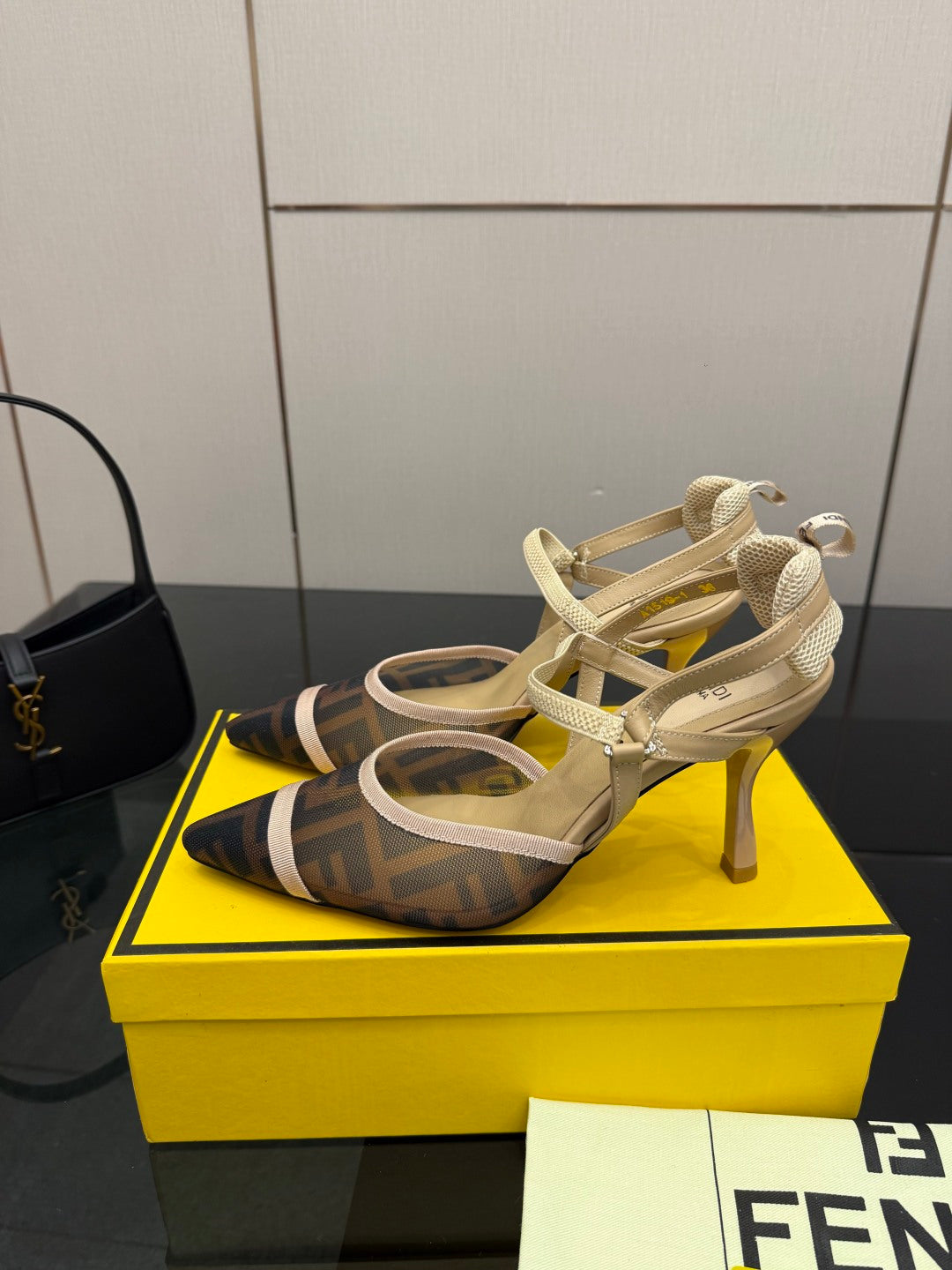 Fendi Colibrì Mesh Slingback Heels