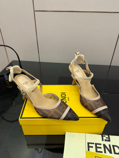 Fendi Colibrì Mesh Slingback Heels