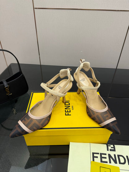 Fendi Colibrì Mesh Slingback Heels