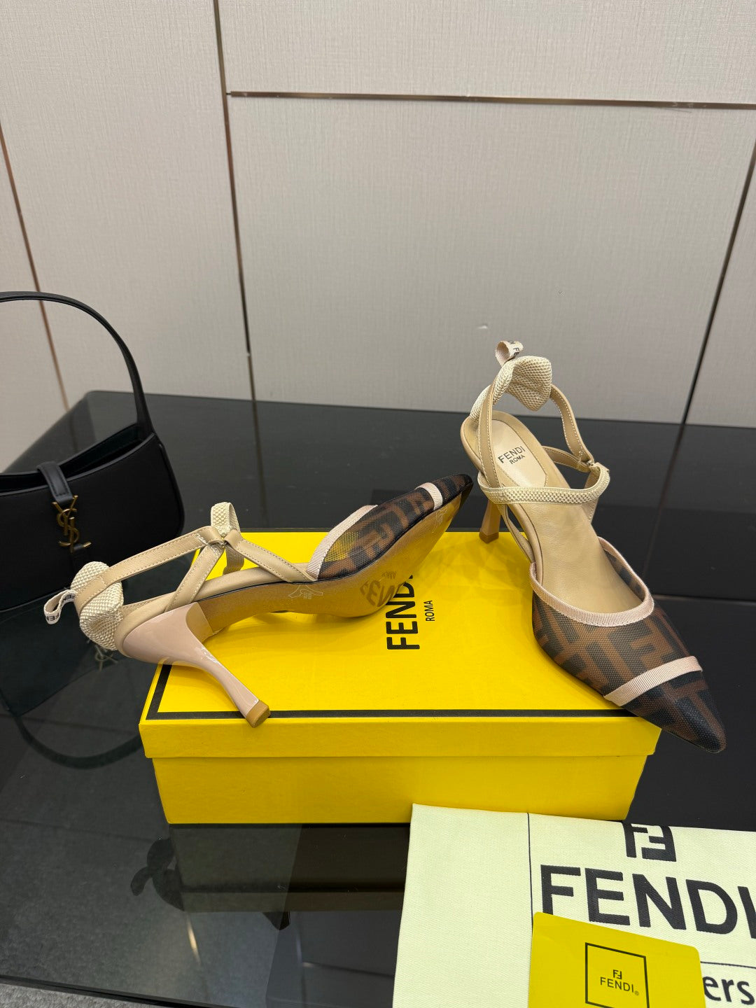 Fendi Colibrì Mesh Slingback Heels