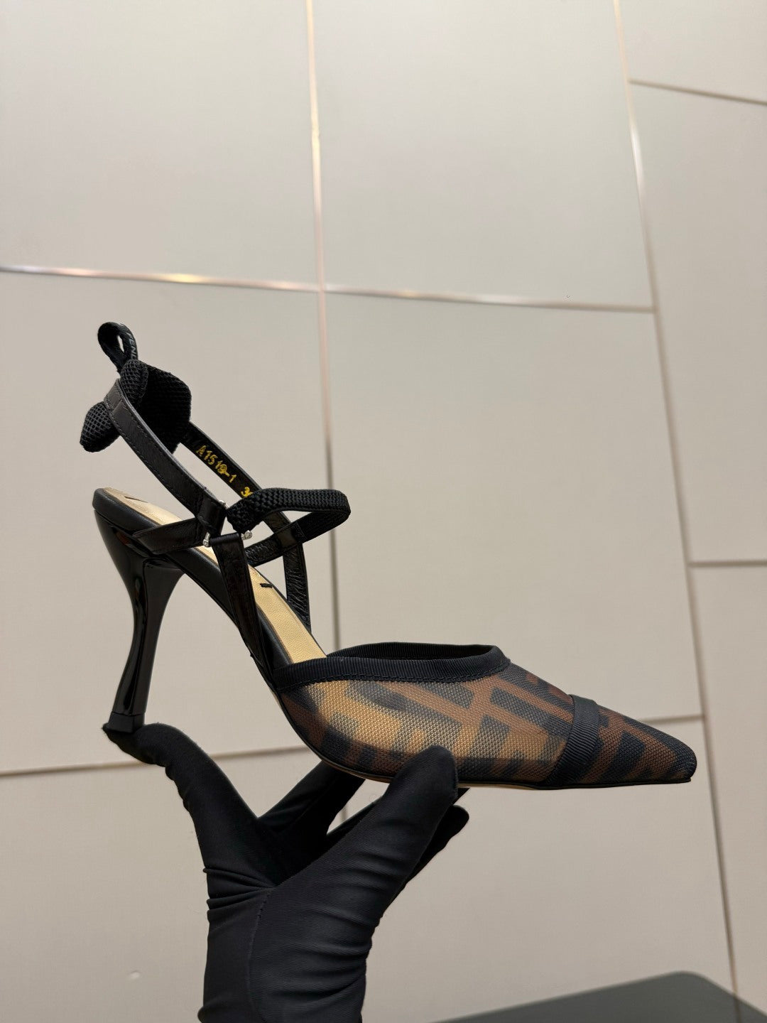 Fendi Colibrì Mesh Slingback Heels