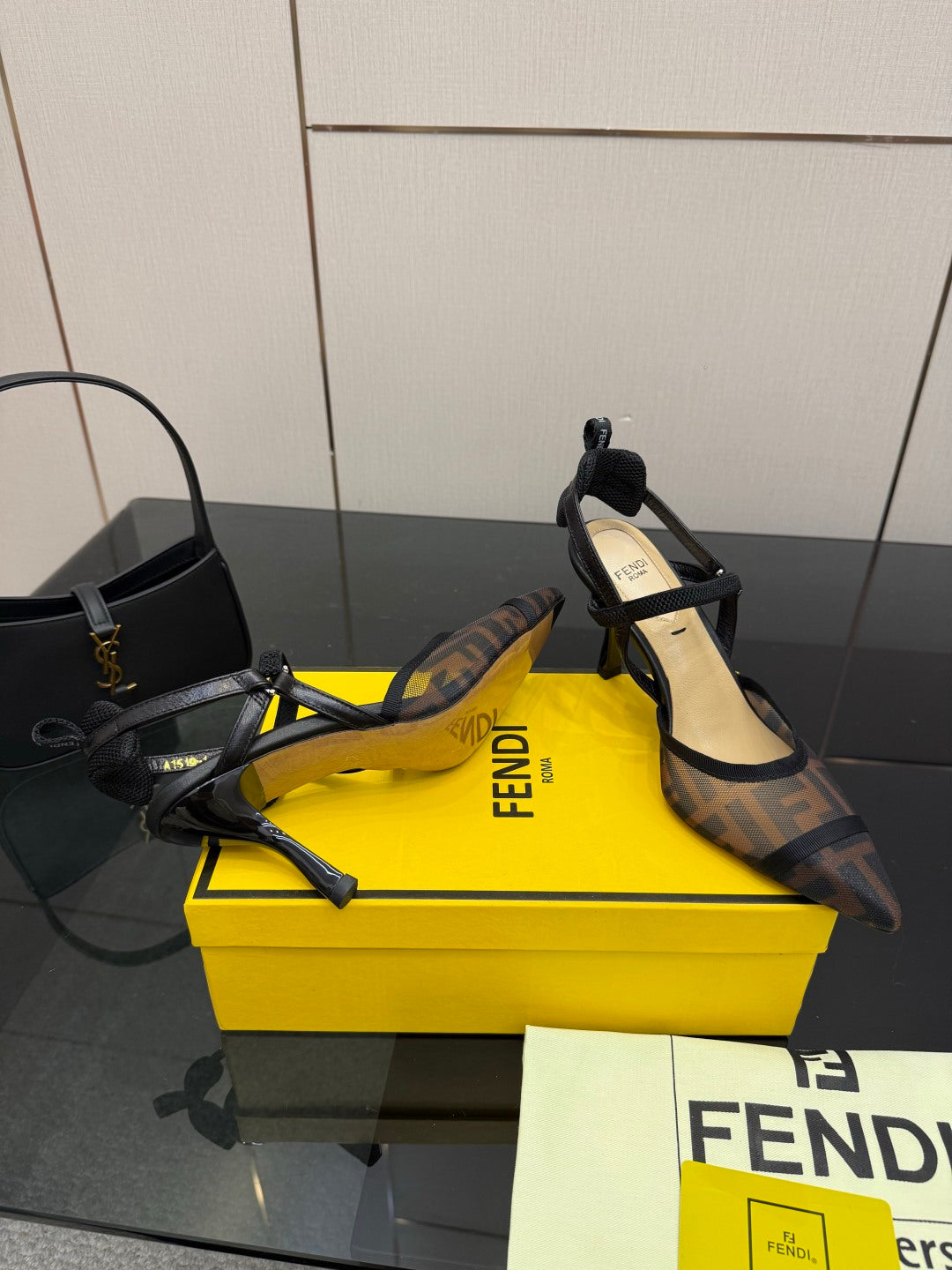 Fendi Colibrì Mesh Slingback Heels