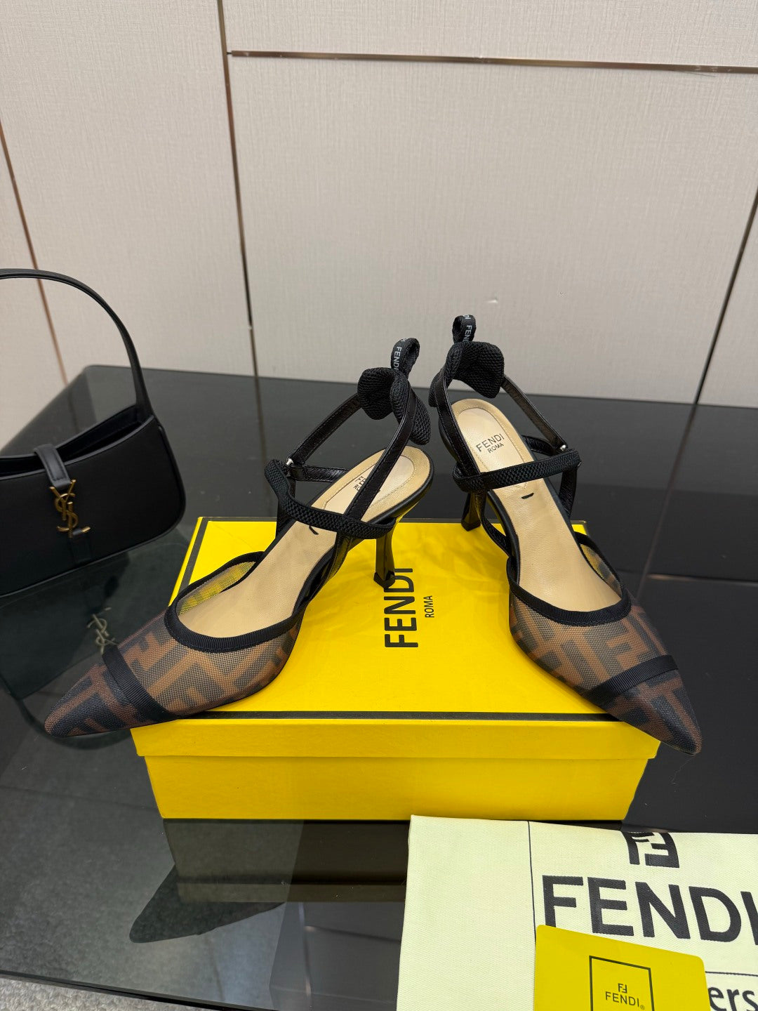 Fendi Colibrì Mesh Slingback Heels