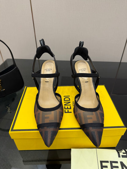 Fendi Colibrì Mesh Slingback Heels