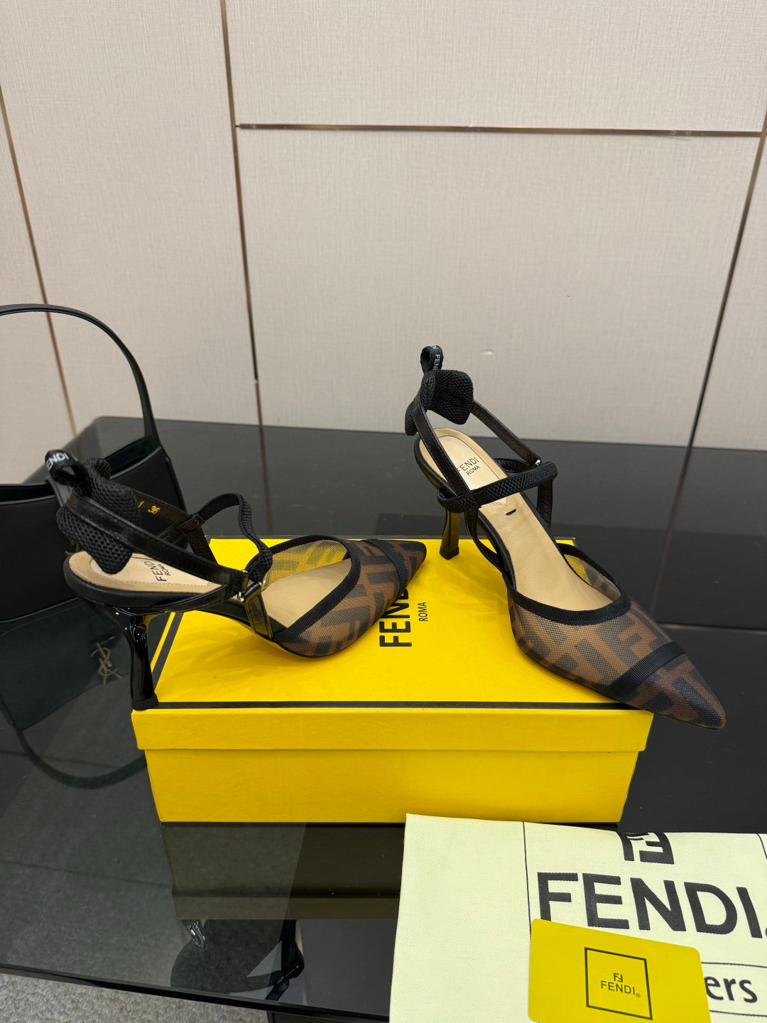 Fendi Colibrì Mesh Slingback Heels