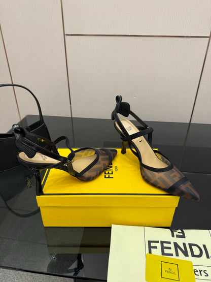 Fendi Colibrì Mesh Slingback Heels