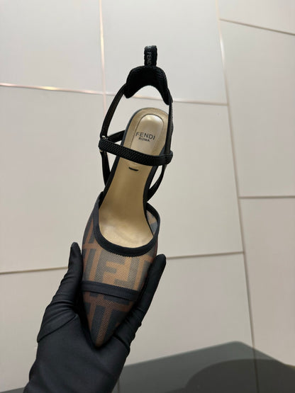 Fendi Colibrì Mesh Slingback Heels