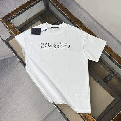 Louis Vuitton Embroidered Logo Oversized T-Shirt – Summer Collection – 26SS