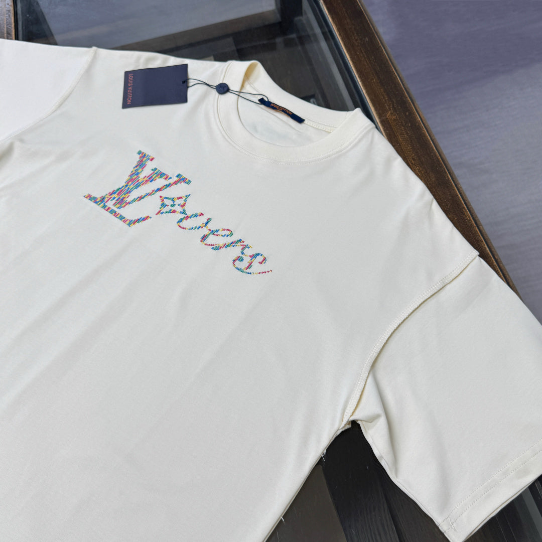Louis Vuitton Embroidered Logo Oversized T-Shirt – Summer Collection – 26SS