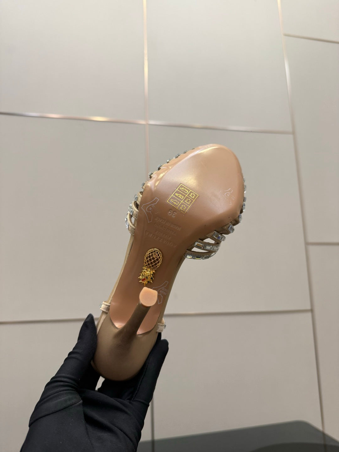 Aquazzura Rhinestone Silk Heeled Sandals – Spring/Summer Collection