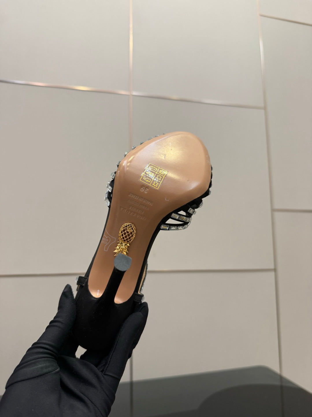 Aquazzura Rhinestone Silk Heeled Sandals – Spring/Summer Collection