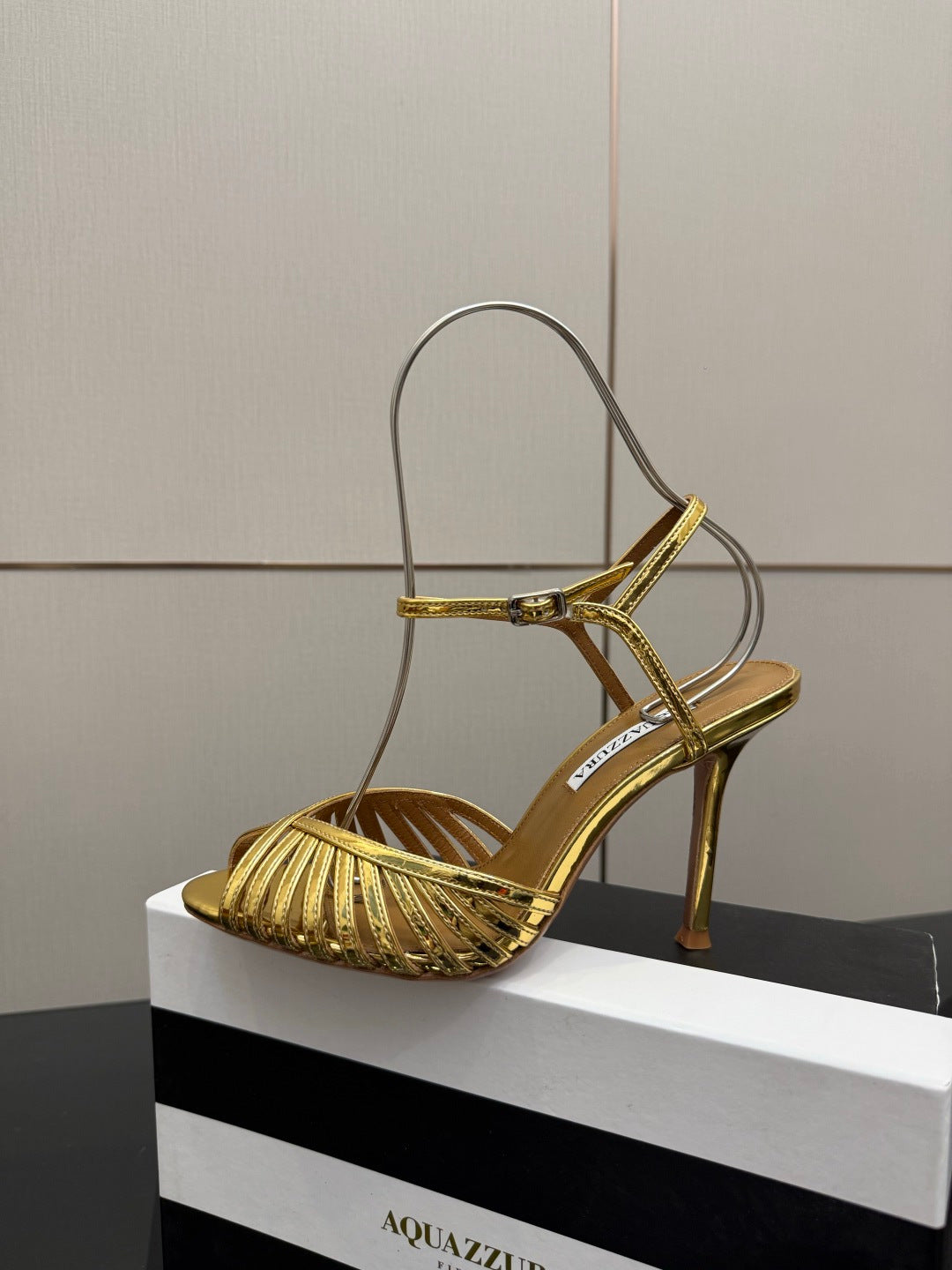 Aquazzura Rhinestone Silk Heeled Sandals – Spring/Summer Collection