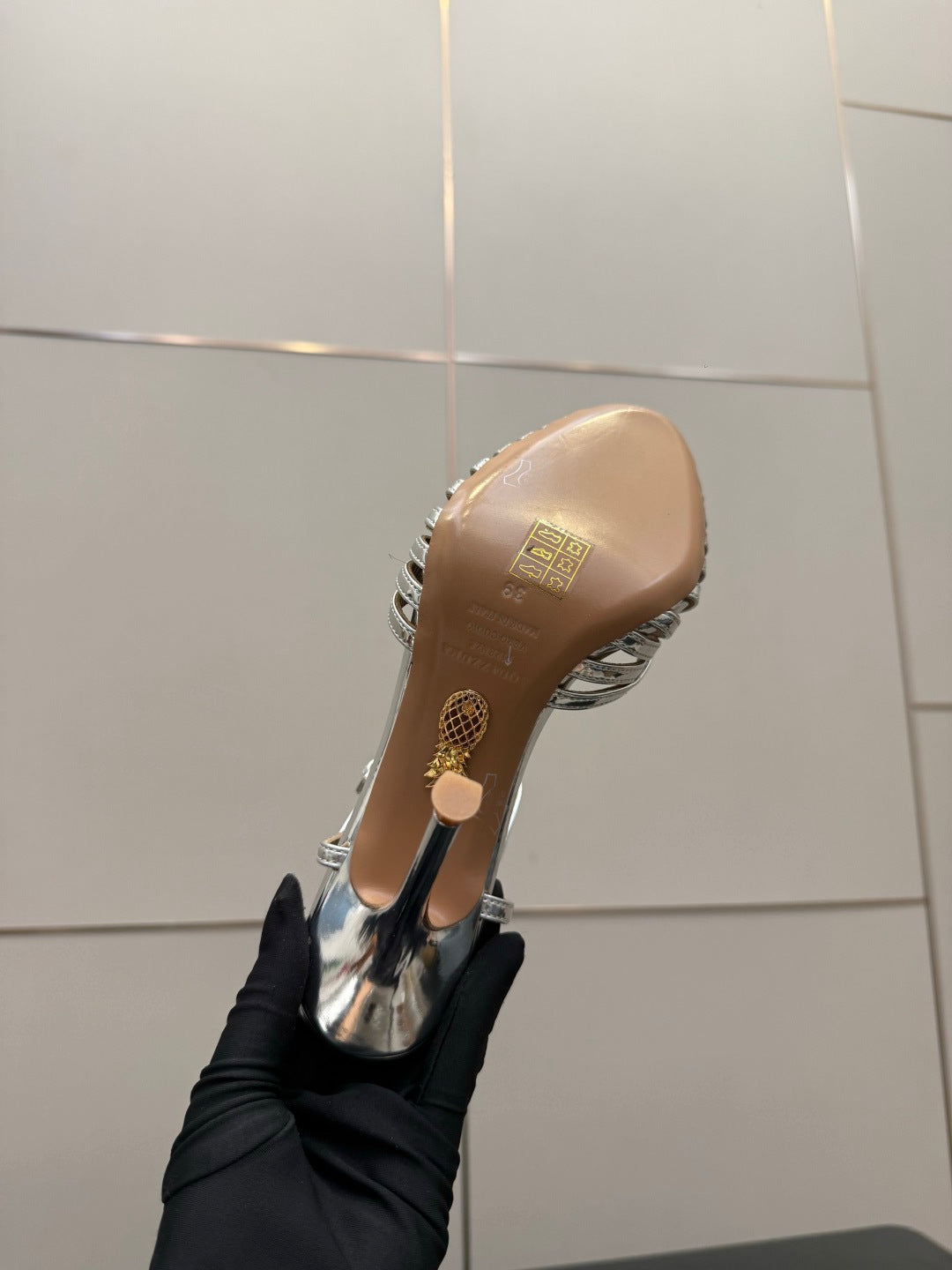 Aquazzura Rhinestone Silk Heeled Sandals – Spring/Summer Collection