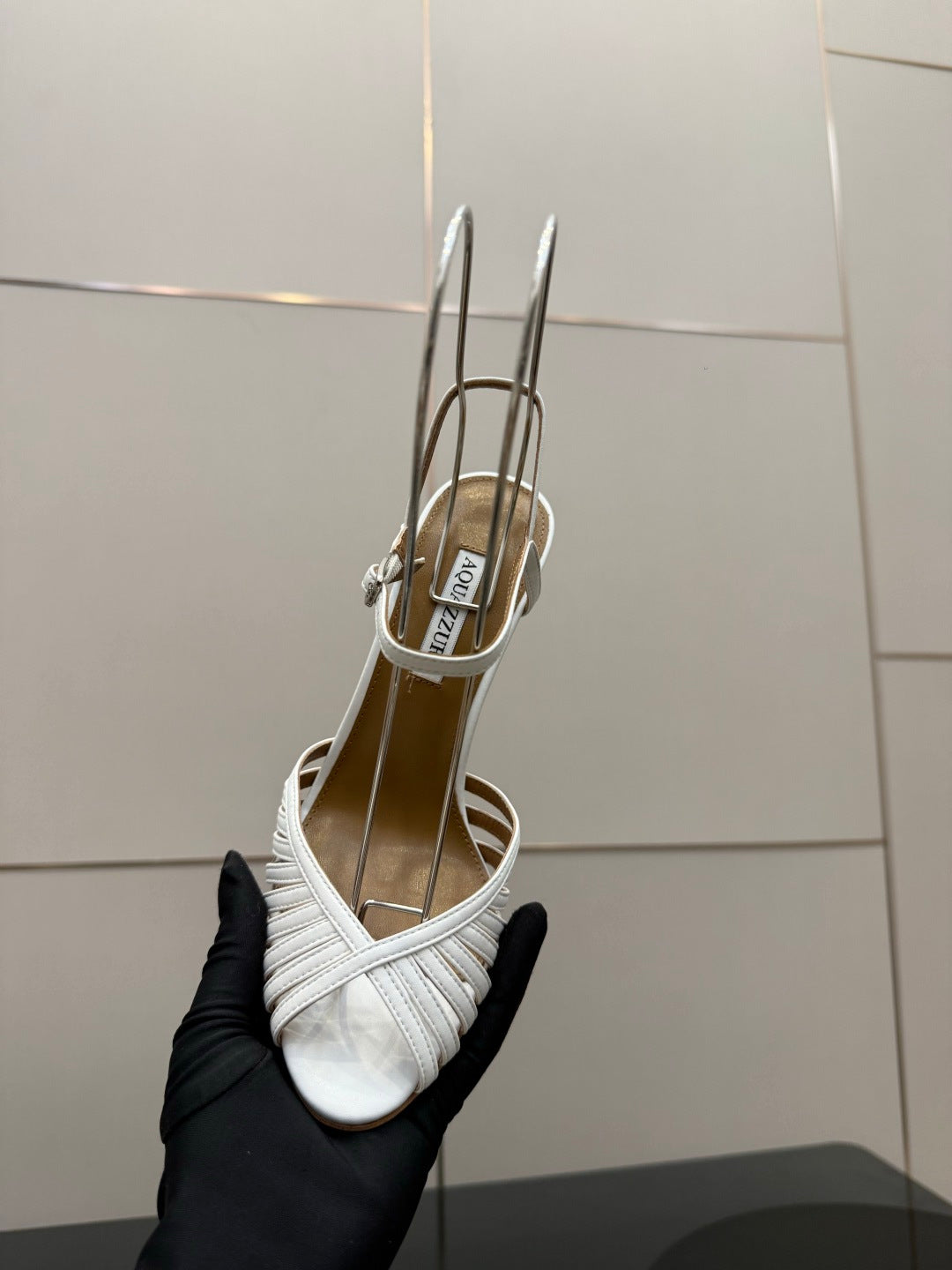 Aquazzura Rhinestone Silk Heeled Sandals – Spring/Summer Collection