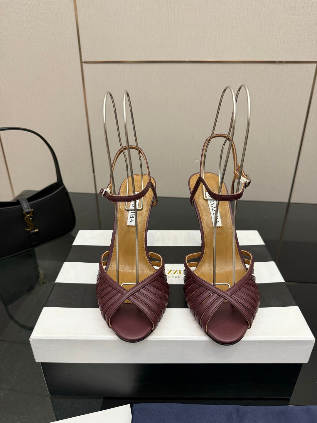 Aquazzura Rhinestone Silk Heeled Sandals – Spring/Summer Collection