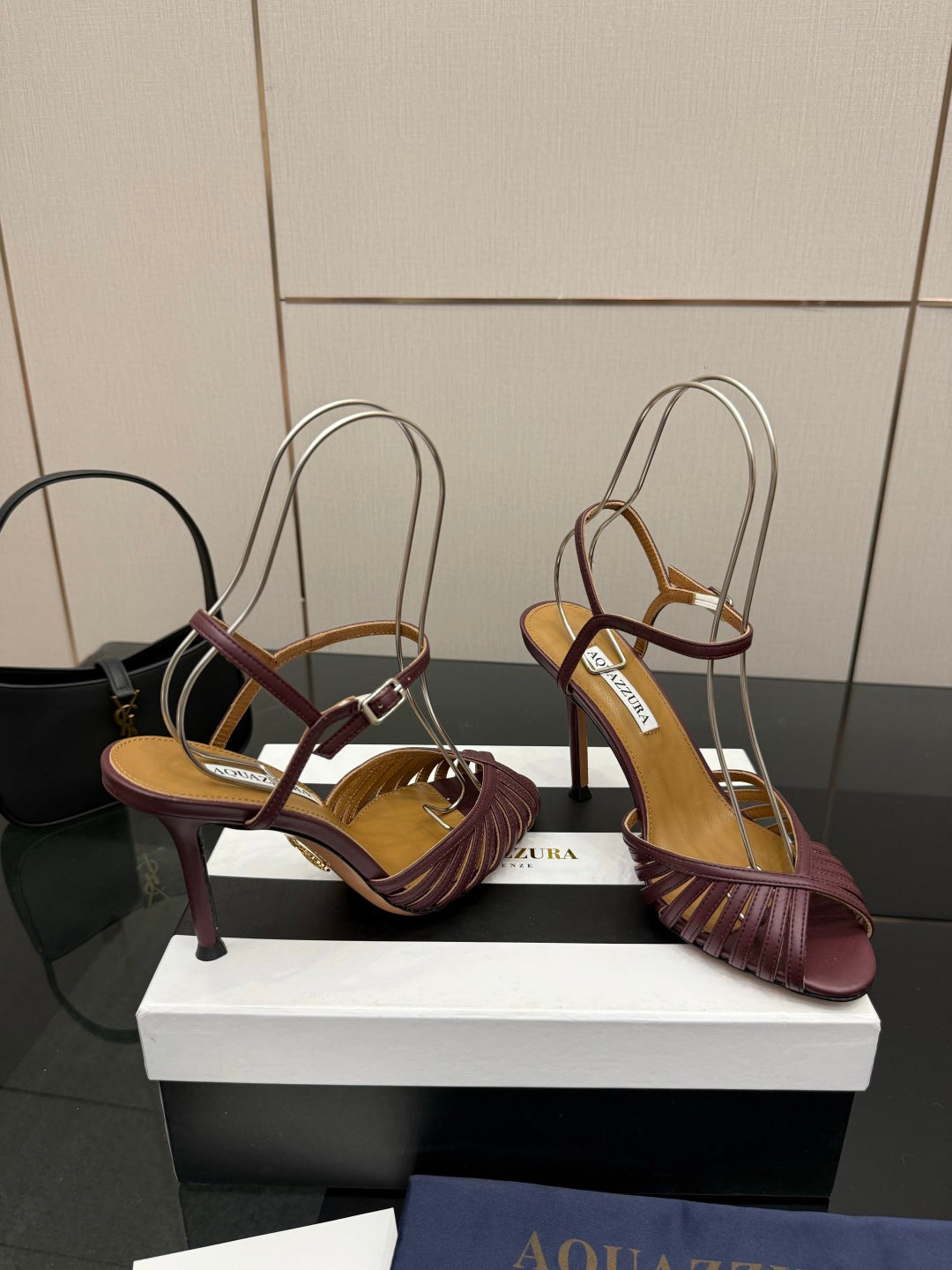 Aquazzura Rhinestone Silk Heeled Sandals – Spring/Summer Collection