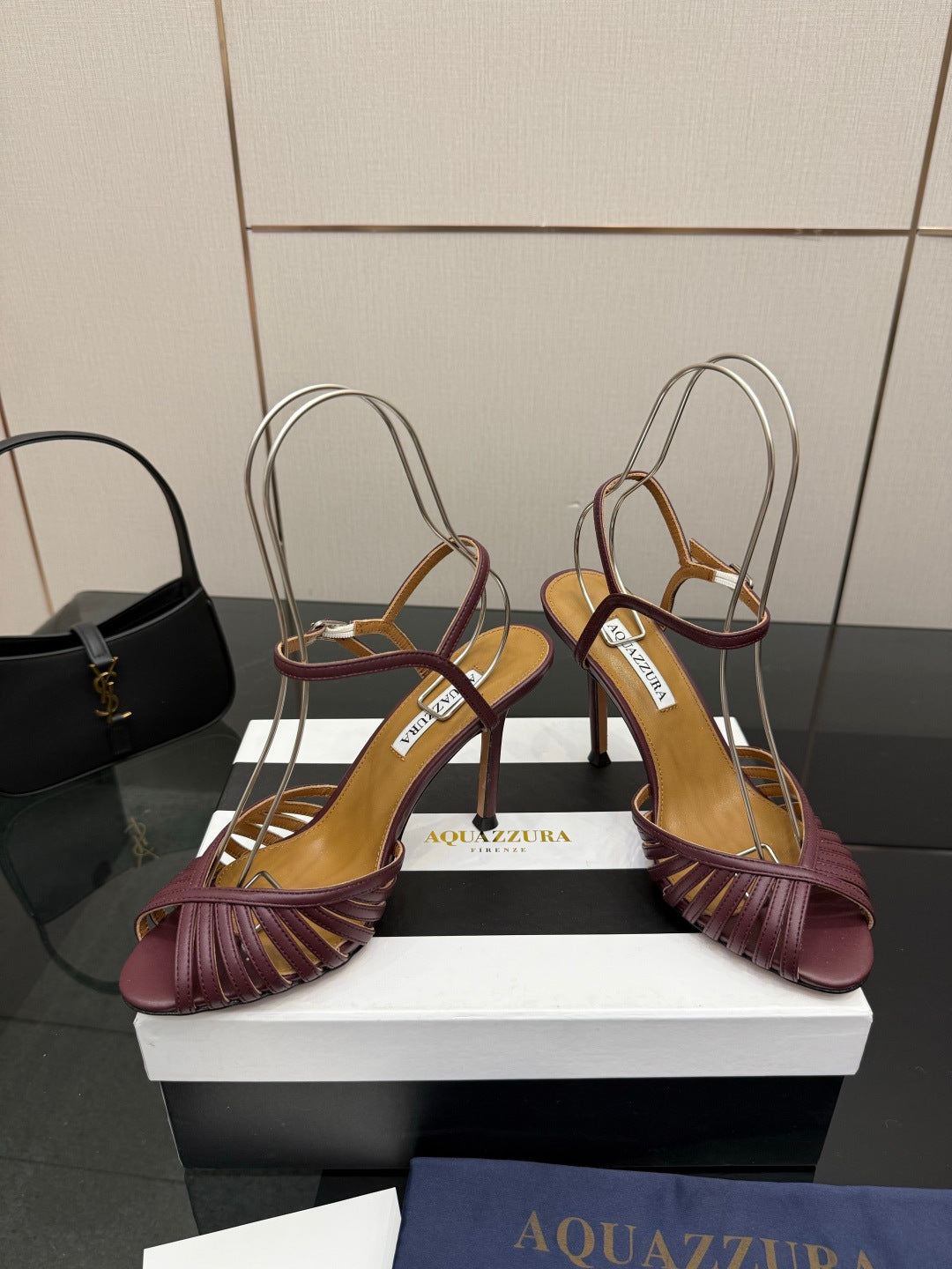 Aquazzura Rhinestone Silk Heeled Sandals – Spring/Summer Collection