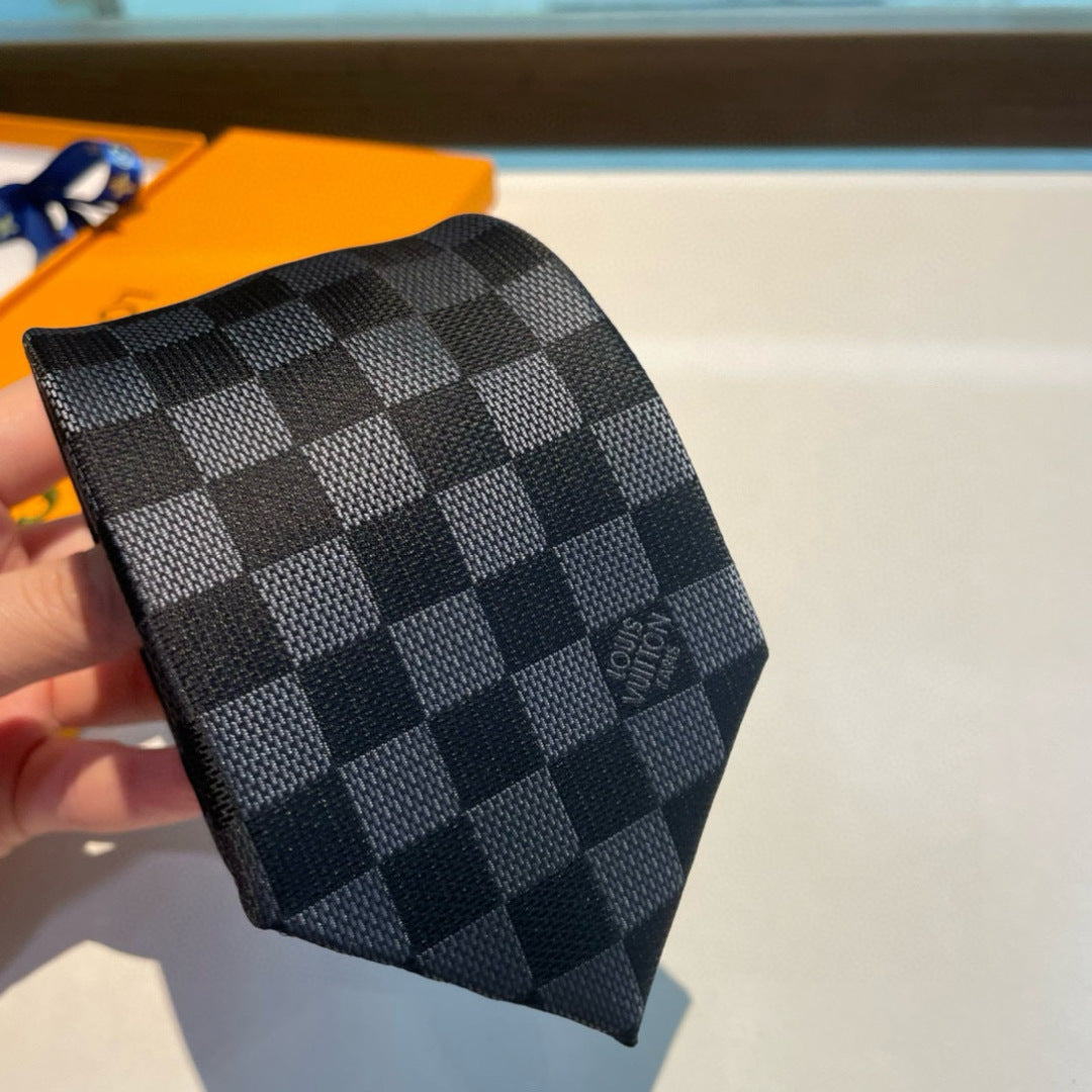 Louis Vuitton Damier Jacquard Silk Tie
