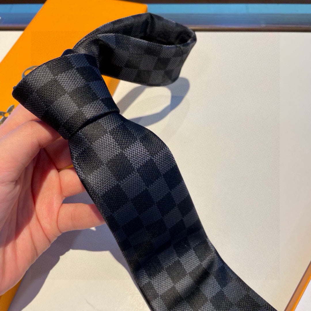 Louis Vuitton Damier Jacquard Silk Tie