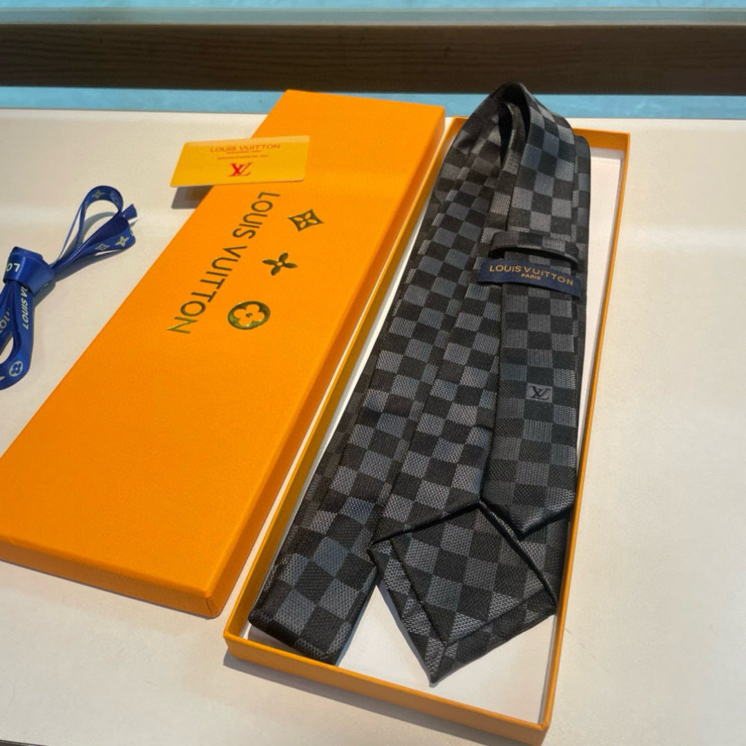 Louis Vuitton Damier Jacquard Silk Tie