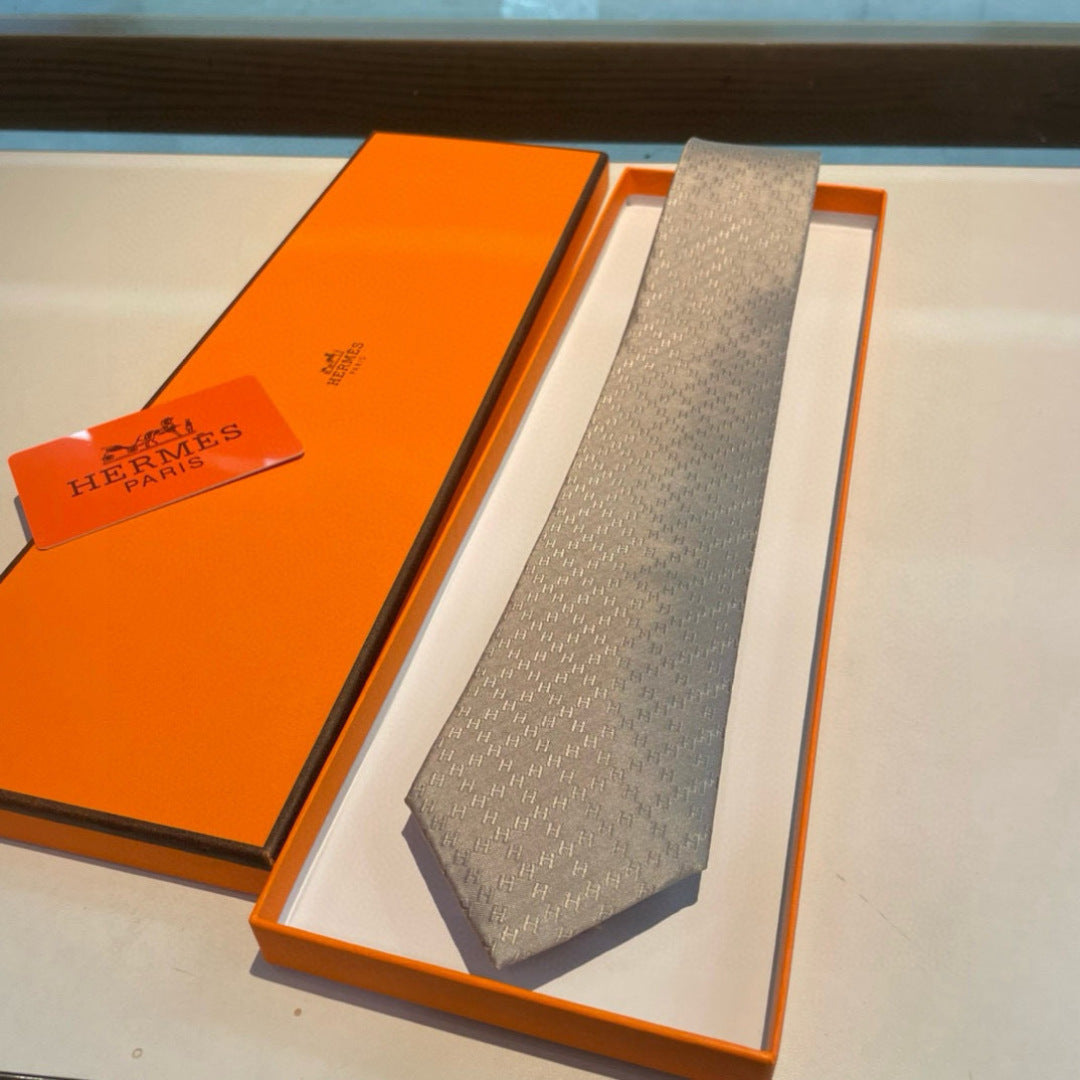 Hermès Men's Rhombus H-Grid Silk Tie