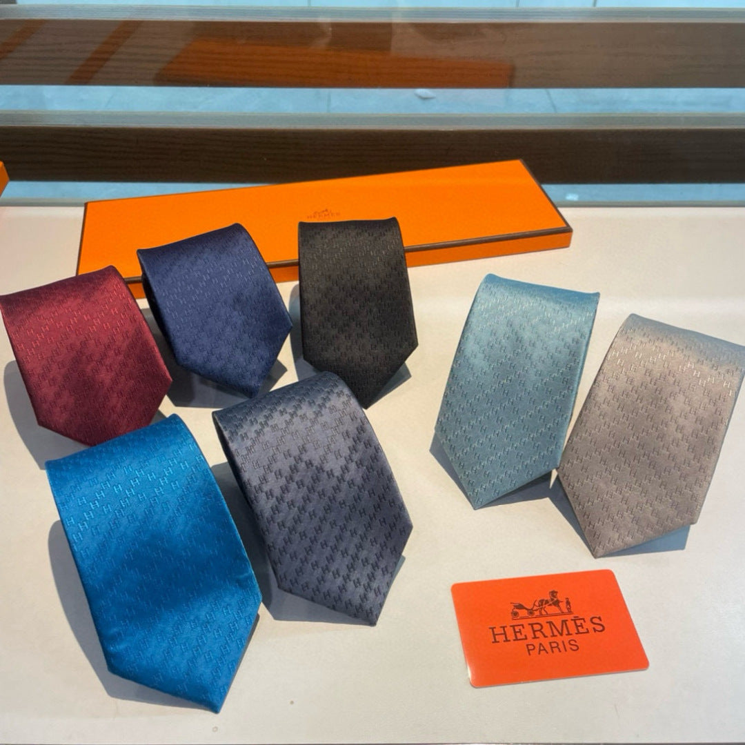 Hermès Men's Rhombus H-Grid Silk Tie
