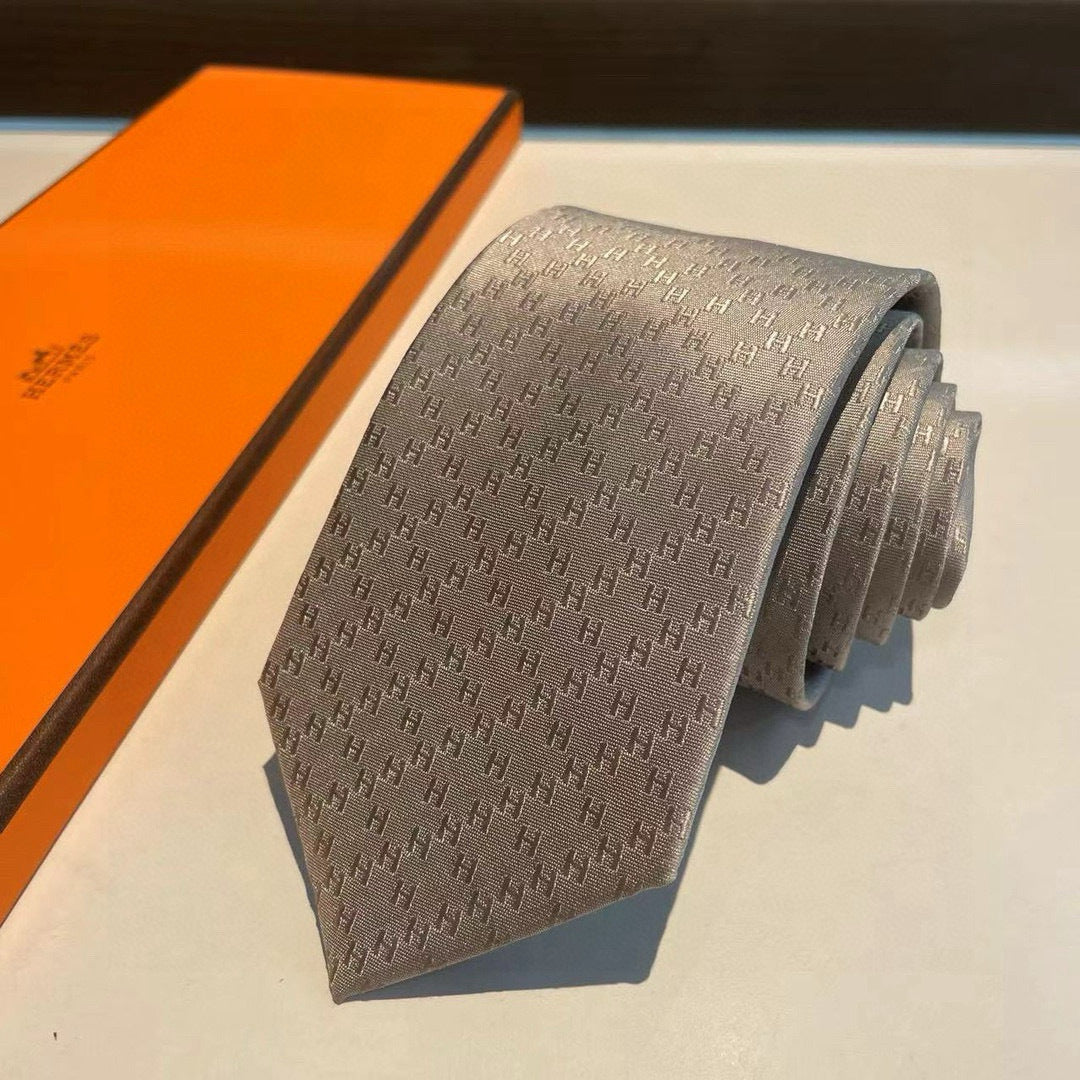 Hermès Men's Rhombus H-Grid Silk Tie