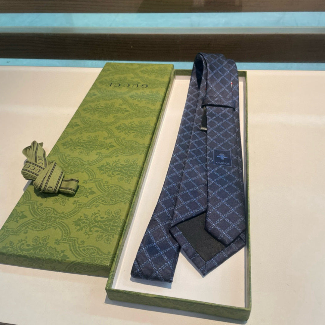 Gucci GG Logo Jacquard Silk Tie