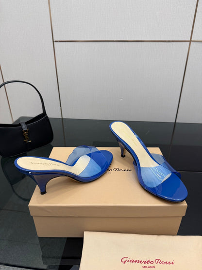Gianvito Rossi Pointed-Toe Crystal Heeled Sandals – 2026SS