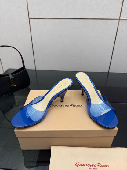 Gianvito Rossi Pointed-Toe Crystal Heeled Sandals – 2026SS