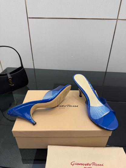 Gianvito Rossi Pointed-Toe Crystal Heeled Sandals – 2026SS