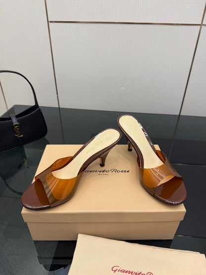Gianvito Rossi Pointed-Toe Crystal Heeled Sandals – 2026SS