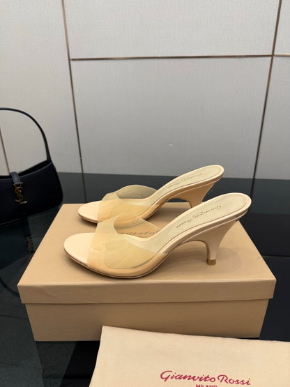 Gianvito Rossi Pointed-Toe Crystal Heeled Sandals – 2026SS