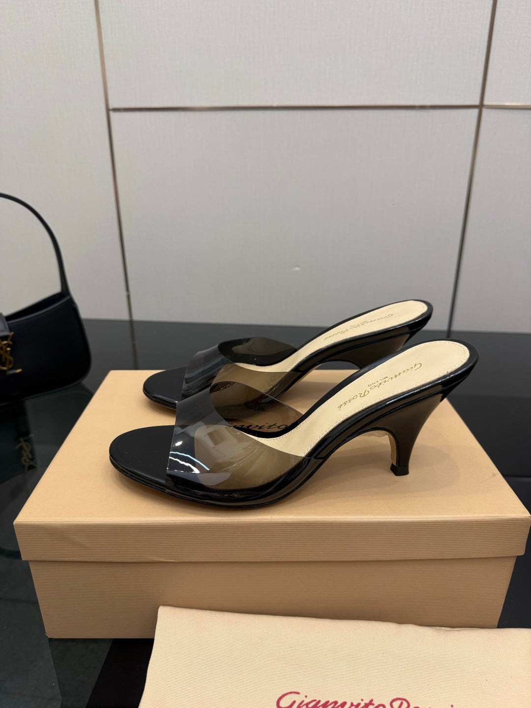 Gianvito Rossi Pointed-Toe Crystal Heeled Sandals – 2026SS