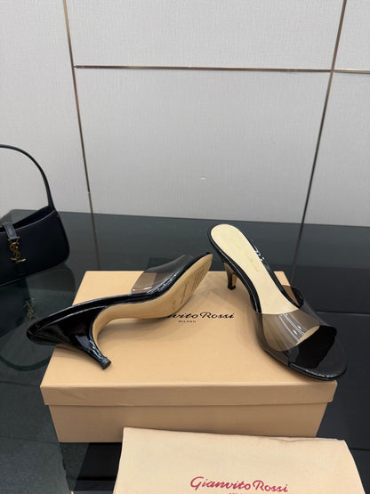 Gianvito Rossi Pointed-Toe Crystal Heeled Sandals – 2026SS