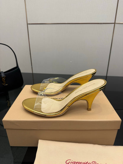 Gianvito Rossi Pointed-Toe Crystal Heeled Sandals – 2026SS