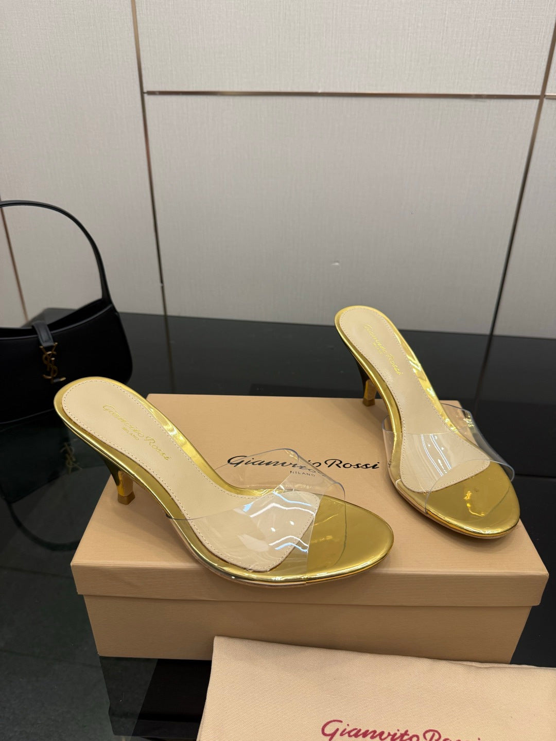 Gianvito Rossi Pointed-Toe Crystal Heeled Sandals – 2026SS