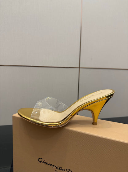 Gianvito Rossi Pointed-Toe Crystal Heeled Sandals – 2026SS