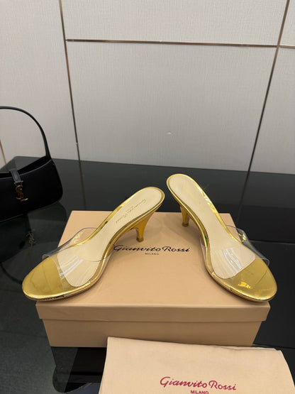 Gianvito Rossi Pointed-Toe Crystal Heeled Sandals – 2026SS