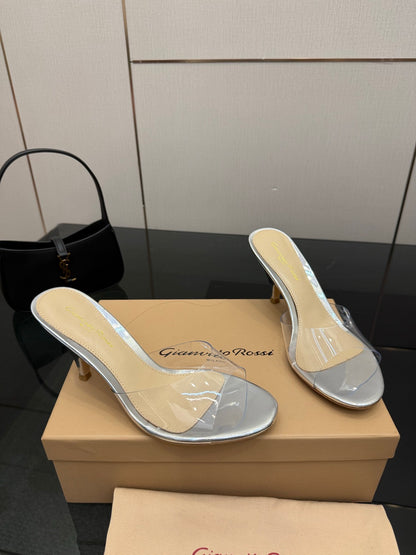 Gianvito Rossi Pointed-Toe Crystal Heeled Sandals – 2026SS